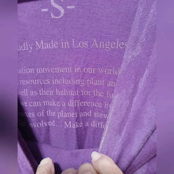 Humanity Purple Y2K Henley Shirt Tiger Print Womens Small Casual Streetwear - Picture 3 of 5